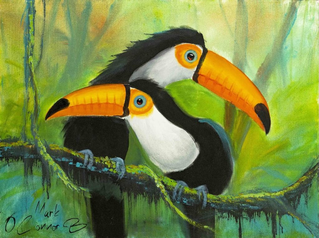 Toucans in Love — painting by Mark O’Connor Bowles